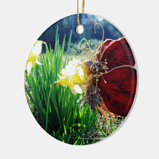 Fairy in den Affodien Keramikornament (Links)