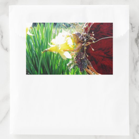 Fairy in den Affodien Rechteckiger Aufkleber (Tasche)