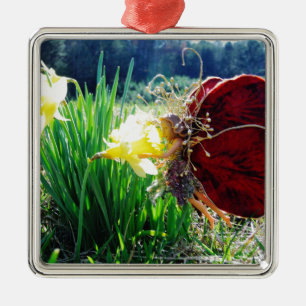 Fairy in den Affodien Silbernes Ornament