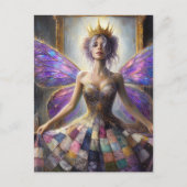 Fairy in einem gequilten Kleid, das beim Spiegel s Postkarte (Vorderseite)