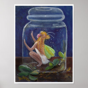 Fairy in einem Jar "rette mich" Poster