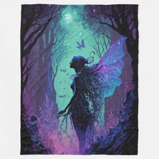 Fairy in einem magischen Wald Blanket Fleecedecke (Vorderseite)