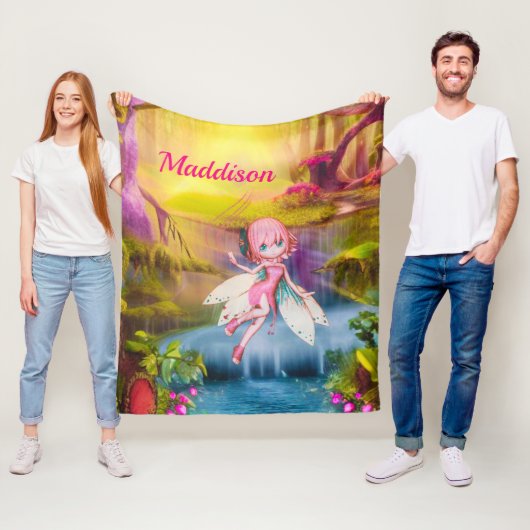 Fairy in einem magischen Wald Fleecedecke (Beispiel)