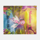Fairy in einem magischen Wald Fleecedecke (Vorderseite (Horizontal))