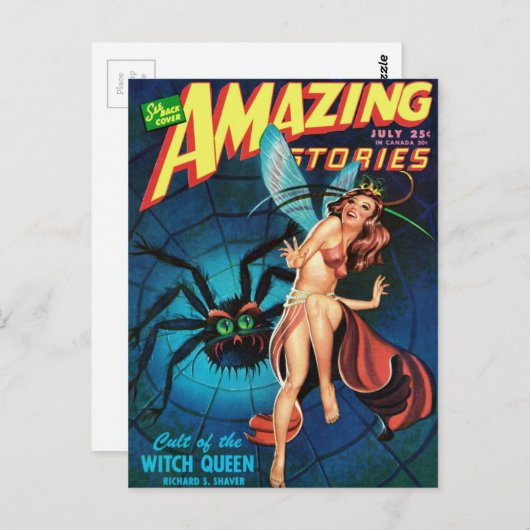 Fairy in einem Spinnennetz Postkarte (Vorne/Hinten)