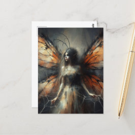 Fairy in einem Spinnennetz Postkarte