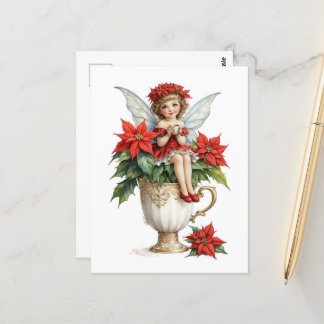 Fairy in einem Weihnachtsteacup Postkarte