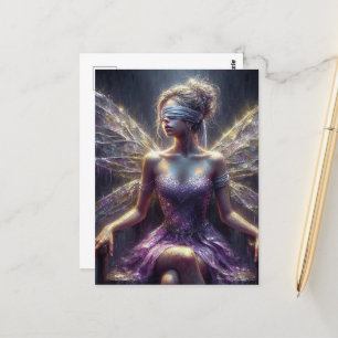 Fairy in einer Augenbinde auf ihrem Thron Postkarte