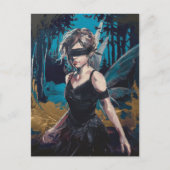 Fairy in einer Augenbinde im Wald Postkarte (Vorderseite)