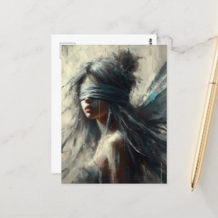 Fairy in einer Blindfalte Postkarte