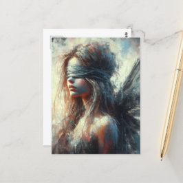 Fairy in einer Blindfalte Postkarte