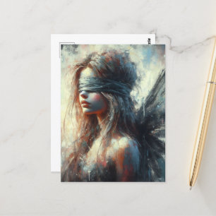 Fairy in einer Blindfalte Postkarte