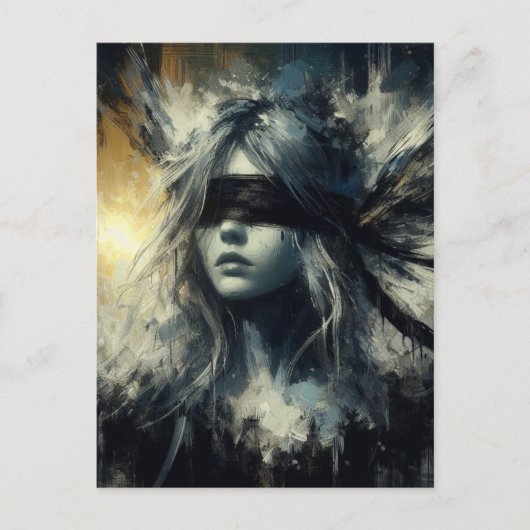 Fairy in einer Blindfalte Postkarte (Vorderseite)