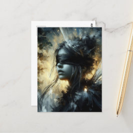 Fairy in einer Blindfalte Postkarte