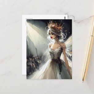Fairy in einer Mode-Show Wasserfarbe Postkarte
