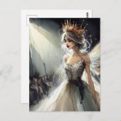 Fairy in einer Mode-Show Wasserfarbe Postkarte (Vorne/Hinten)