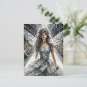 Fairy in einer Mode-Show Wasserfarbe Postkarte (Stehend Vorderseite)