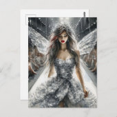 Fairy in einer Mode-Show Wasserfarbe Postkarte (Vorne/Hinten)