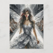 Fairy in einer Mode-Show Wasserfarbe Postkarte (Vorderseite)