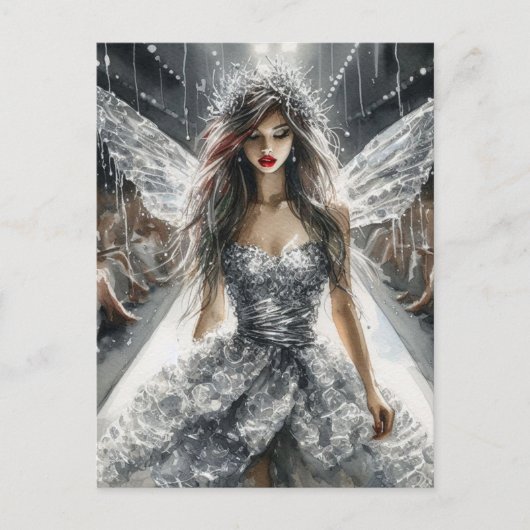 Fairy in einer Mode-Show Wasserfarbe Postkarte (Vorderseite)