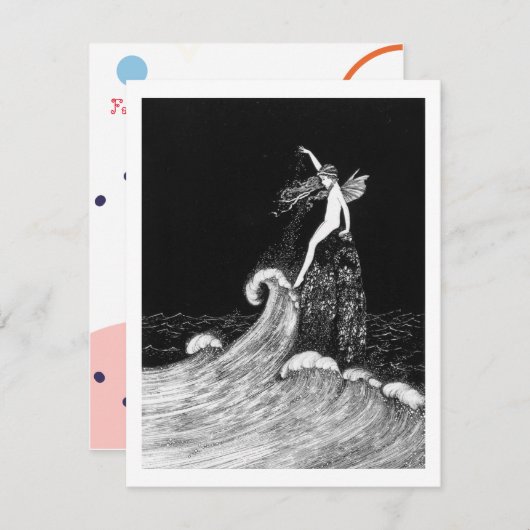 Fairy in Fairyland Vintag Art Mitteilungskarte (Vorne/Hinten)