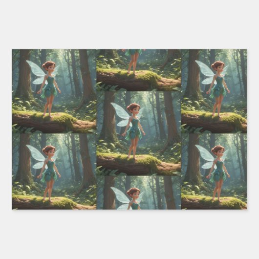 Fairy in Forest Geschenkpapier Set (Vorderseite 2)