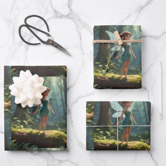 Fairy in Forest Geschenkpapier Set (Vorderseite)