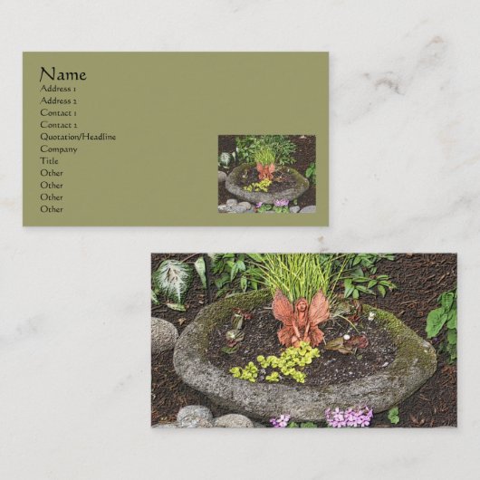 Fairy in Garden Nature Kunst, Dichtung und Musik Visitenkarte (Vorne/Hinten)