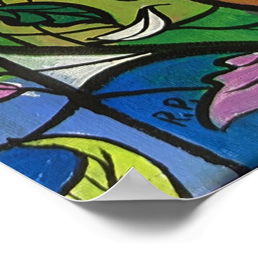 Fairy in gestaltetem Glasposter Poster (Ecke)