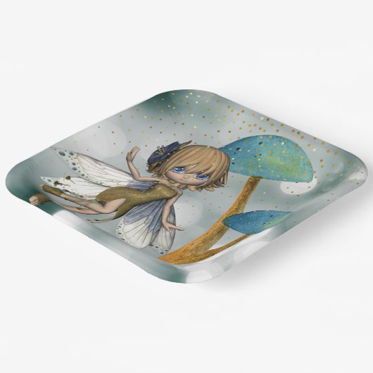 Fairy in Green Pappteller (Gewinkelt)