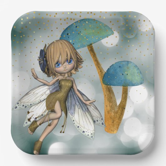 Fairy in Green Pappteller (Vorderseite)