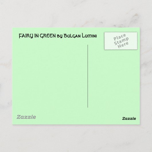 Fairy in Green Postkarte (Rückseite)