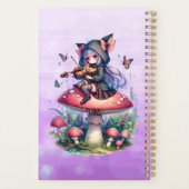 Fairy in Hoodie Viola spielen auf einem Pilz Planer (Rückseite)
