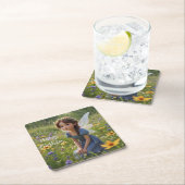 Fairy in Meadow Rechteckiger Pappuntersetzer (Vor Ort)