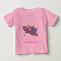 Fairy in Pink Flying on Butterfly