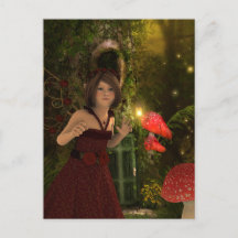 Fairy in Red Postcard