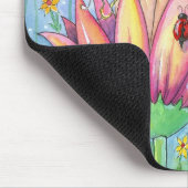 Fairy in rosa Blume Mousepad von Molly Harrison (Ecke)