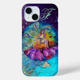 FAIRY IN THE NIGHT Blue Aquamarin Monogram iPhone 15 Hülle