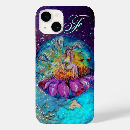 FAIRY IN THE NIGHT Blue Aquamarin Monogram Case-Mate iPhone Hülle (Rückseite)