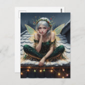 Fairy in Weihnachtslicht ummantelt Postkarte (Vorne/Hinten)