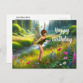 Fairy in Wildblume Garden Geburtstag Postkarte (Vorne/Hinten)