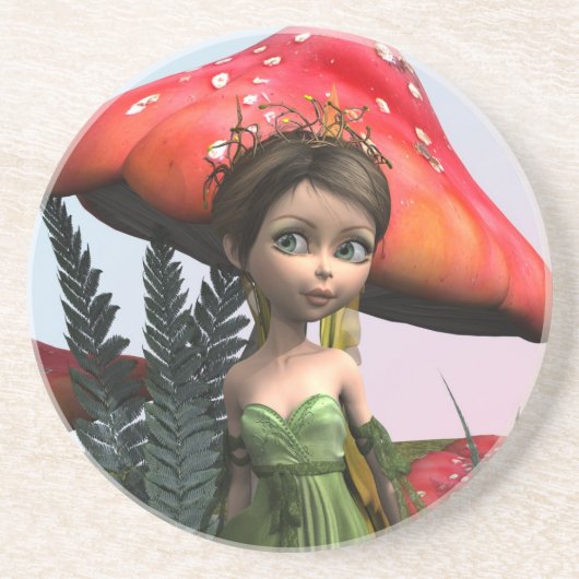 Fairy in Woodland Sandstein Untersetzer (Vorne)