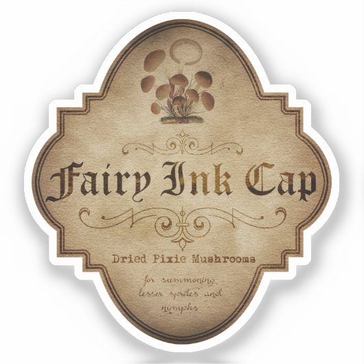 Fairy Ink Cap Apothecary DC Aufkleber (Vorderseite)