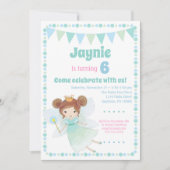 Fairy Invasion Brünett Girls Geburtstagsparty Einladung (Vorderseite)