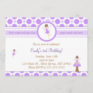 Fairy Invitation Girl Geburtstagsparty Lila Pixie Einladung