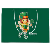 Fairy Irish Girl Custom St. Patrick's Day Große Geschenktüte (Vorderseite)