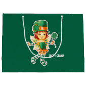 Fairy Irish Girl Custom St. Patrick's Day Große Geschenktüte (Rückseite)