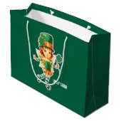 Fairy Irish Girl Custom St. Patrick's Day Große Geschenktüte (Rückseite Schrägansicht)