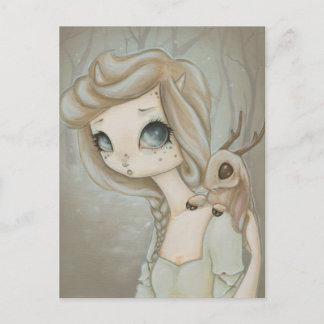 Fairy Jackalope - Fantasy Fee Art Postcard Postkarte