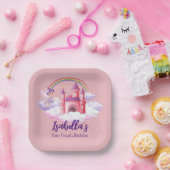 Fairy Kid's Birthday Fairytale Castle Rainbow Pappteller (Party)